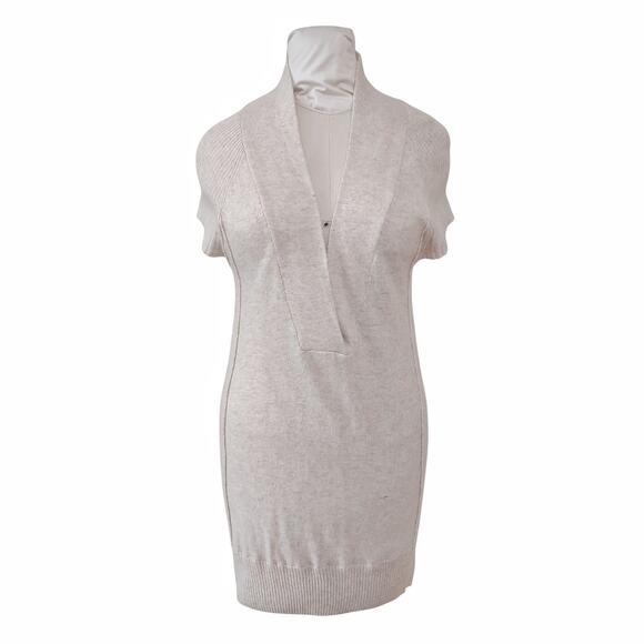 LOVESTITCH Oatmeal Angora Blend Knit Sweater V-Neck Size Large - Picture 1 of 11